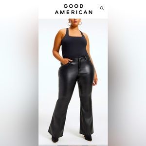 PLUS SIZE NWT GOOD LEGS FLARE FAUX LEATHER PANTS